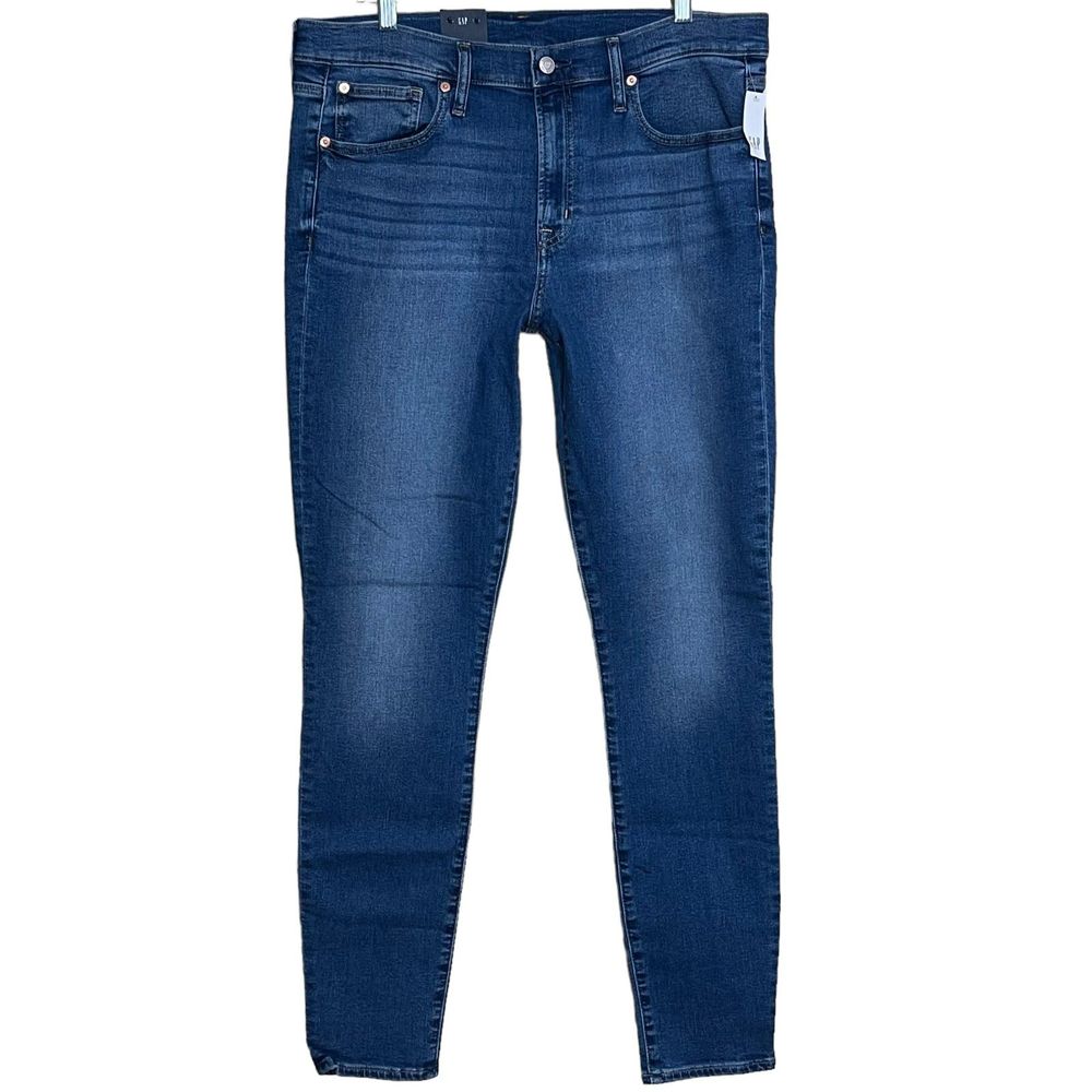 GAP True Skinny Mid Rise Stretch Jeans Women's Size 33 Tall / 16T Denim Casual